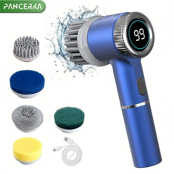 5 nozzles, LED display screen, three-speed adjustable hand-held rotary electric scrubber