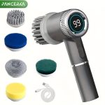 5 nozzles, LED display screen, three-speed adjustable hand-held rotary electric scrubber