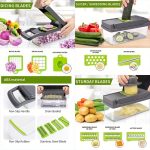 12/16 piece set, multifunctional fruit slicer, onion chopper with multiple interchangeable blades, kitchen supplies