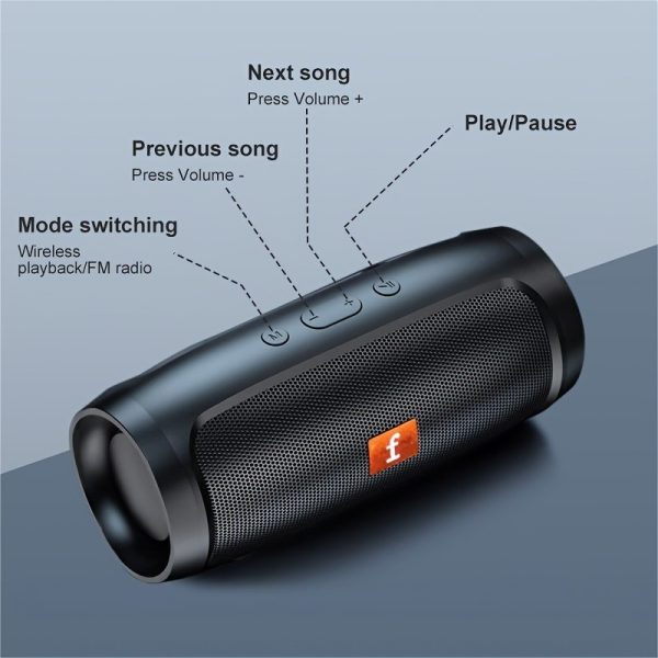 Portable wireless speaker, dual stereo enhanced bass, long battery life, suitable for smart phones/tablets