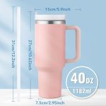 40 oz stainless steel double-walled glass-With cover and handle