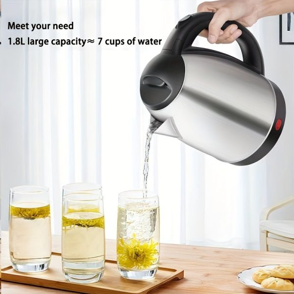 Stainless steel electric kettle with LED indicator light-Automatic closing protection